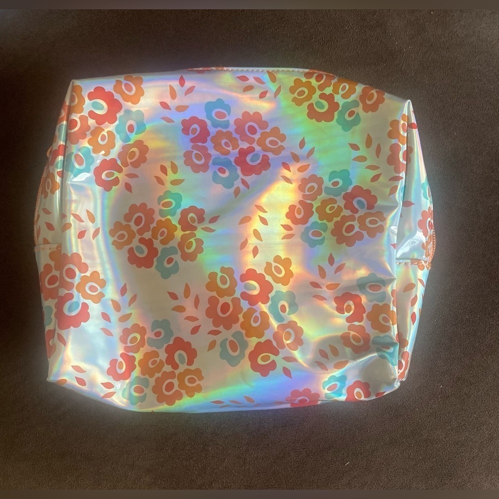 Fresh face flower print cosmetic bag